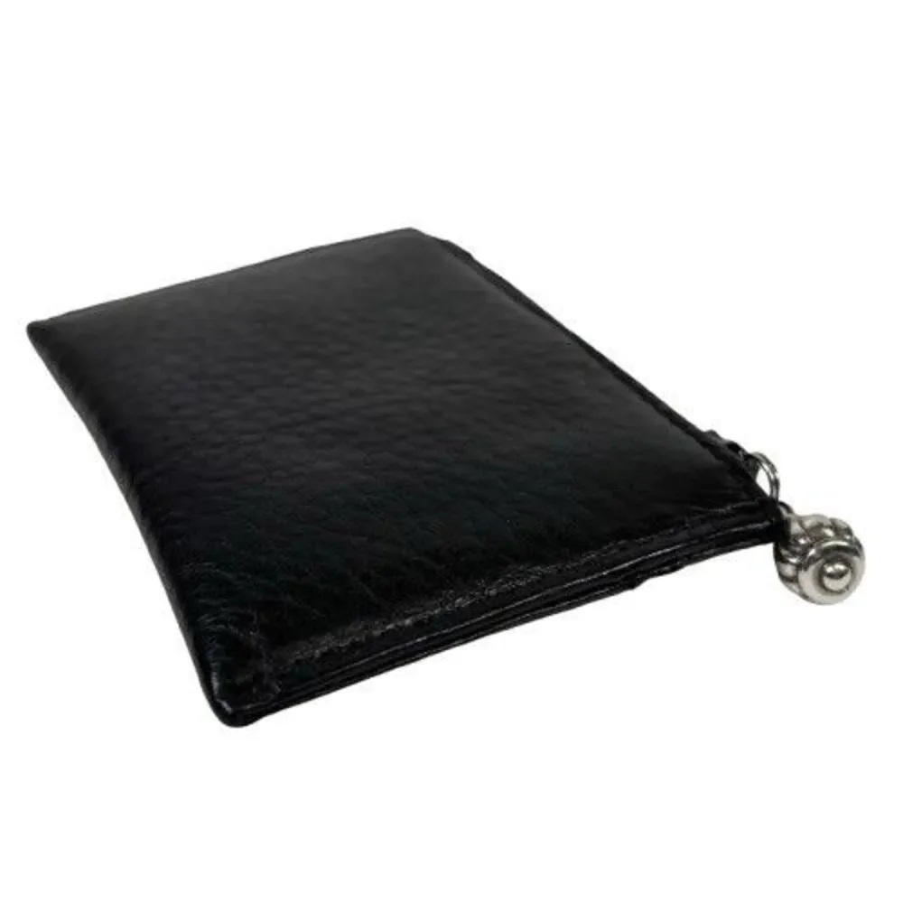 Brighton Leather Wallet Heart Coin Card ID Change Purse Black Croc Embossed Trim